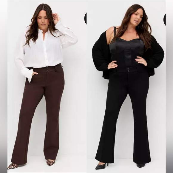 torrid Pants - Torrid Black and Brown Flare Trousers